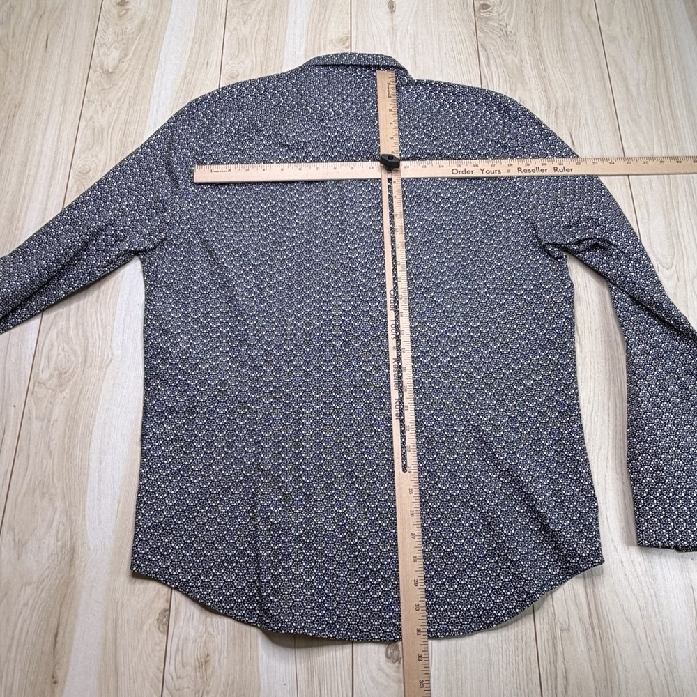 Robert Graham Mens Geometric Black Long Sleeve Dress Shirt XL Tailor Fit NWT - Picture 10 of 12